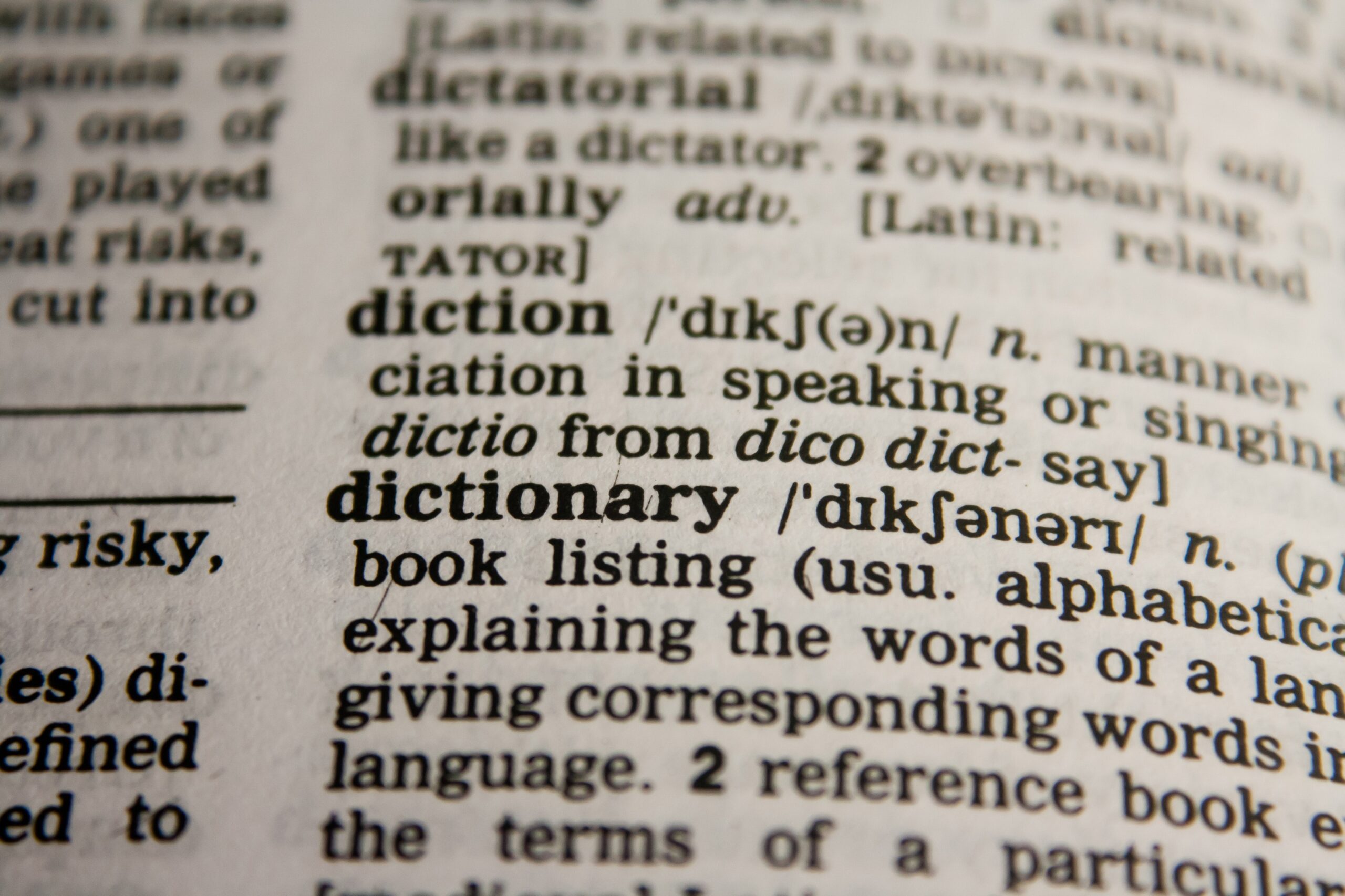 image of a dictionary page